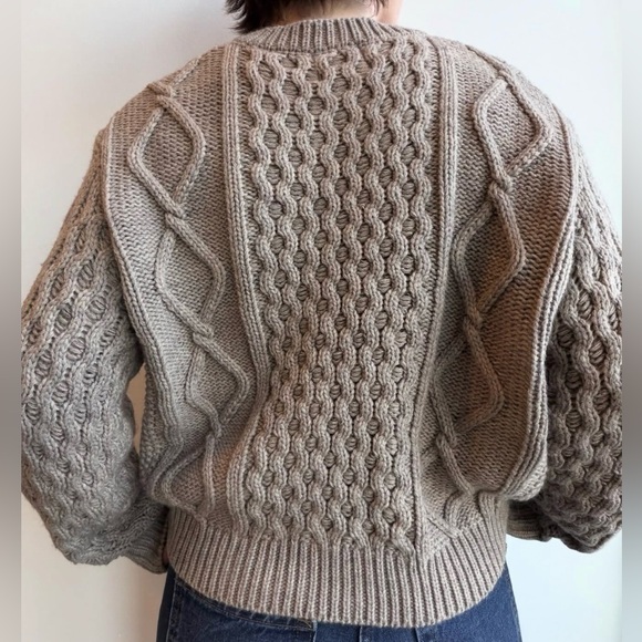Cable Knit Wooden Toggle Cardigan Sweater - Picture 3 of 7